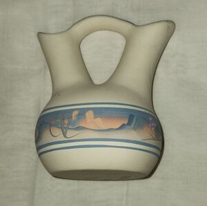 Southwest Wedding Pottery Vase - Hand Painted